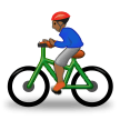🚴🏾‍♂️ Мужчина на Велосипеде: Темный Тон Кожи, смайлик от Samsung