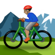 🚵🏽‍♂️ Man Mountain Biking: Medium Skin Tone, Emoji by Samsung