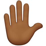 ✋🏾 Erhobene Hand: Mitteldunkle Hautfarbe Emoji von Apple