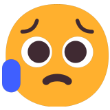 😥 Sad But Relieved Face, Emoji by Microsoft