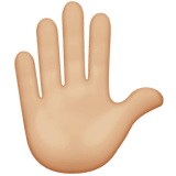 ✋🏼 Erhobene Hand: Mittelhelle Hautfarbe Emoji von Apple