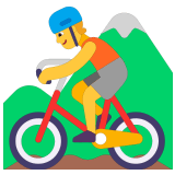 🚵 Mountainbiker(in) Emoji von Microsoft