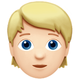 👱🏻 Person: Helle Hautfarbe, Blondes Haar Emoji von Apple