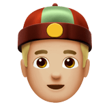 👲🏼 Person with Skullcap: Medium-Light Skin Tone, Emoji by Apple