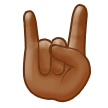 🤘🏾 Sign of The Horns: Medium-Dark Skin Tone, Emoji by Samsung