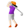 🏌🏻‍♀️ Woman Golfing: Light Skin Tone, Emoji by Samsung