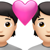 💑🏻 Couple with Heart: Light Skin Tone, Emoji by Apple