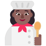 👩🏾‍🍳 Woman Cook: Medium-Dark Skin Tone, Emoji by Microsoft