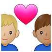 👨🏼‍❤️‍👨🏽 Couple with Heart: Man, Man, Medium-Light Skin Tone, Medium Skin Tone, Emoji by Samsung