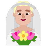 👰🏼‍♂️ Man with Veil: Medium-Light Skin Tone, Emoji by Microsoft