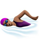 🏊🏽‍♀️ Woman Swimming: Medium Skin Tone, Emoji by Apple
