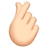 🫰🏻 Hand with Index Finger and Thumb Crossed: Light Skin Tone, Emoji by Apple