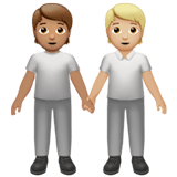 🧑🏽‍🤝‍🧑🏼 People Holding Hands: Medium Skin Tone, Medium-Light Skin Tone, Emoji by Apple