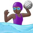 🤽🏿‍♀️ Woman Playing Water Polo: Dark Skin Tone, Emoji by Samsung