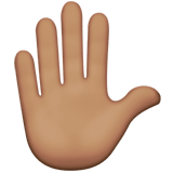 ✋🏽 Erhobene Hand: Mittlere Hautfarbe Emoji von Apple