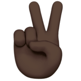✌🏿 Victory Hand: Dark Skin Tone, Emoji by Apple