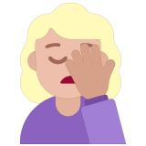 🤦🏼‍♀️ Femme Avec La Paume Sur Le Visage : Peau Moyennement Claire Emoji par Microsoft