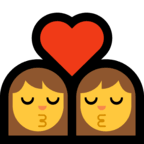 👩‍❤️‍💋‍👩 Bisou : Femme Et Femme Emoji par Microsoft