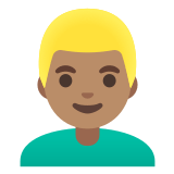 👱🏽‍♂️ Блондин: Средний Тон Кожи, смайлик от Google