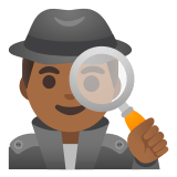 🕵🏾‍♂️ Detektiv: Mitteldunkle Hautfarbe Emoji von Google