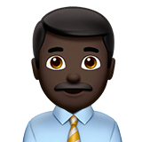 👨🏿‍💼 Büroangestellter: Dunkle Hautfarbe Emoji von Apple