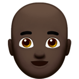 👨🏿‍🦲 Man: Dark Skin Tone, Bald, Emoji by Apple