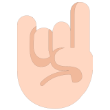 🤘🏻 Sign of The Horns: Light Skin Tone, Emoji by Microsoft