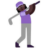 🏌🏿‍♀️ Woman Golfing: Dark Skin Tone, Emoji by Microsoft