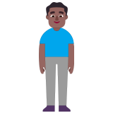 🧍🏾‍♂️ Man Standing: Medium-Dark Skin Tone, Emoji by Microsoft