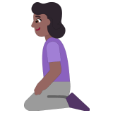 🧎🏾‍♀️ Woman Kneeling: Medium-Dark Skin Tone, Emoji by Microsoft