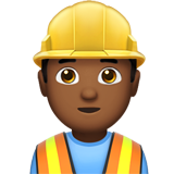 👷🏾‍♂️ Bauarbeiter: Mitteldunkle Hautfarbe Emoji von Apple