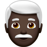 👨🏿‍🦳 Mann: Dunkle Hautfarbe, Weißes Haar Emoji von Apple