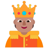 🫅🏽 Person with Crown: Medium Skin Tone, Emoji by Microsoft