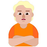 🙎🏼 Personne Qui Boude : Peau Moyennement Claire Emoji par Microsoft