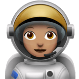 👩🏽‍🚀 Astronautin: Mittlere Hautfarbe Emoji von Apple