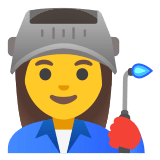 👩‍🏭 Fabrikarbeiterin Emoji von Google