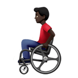 👨🏿‍🦽 Mann in Manuellem Rollstuhl: Dunkle Hautfarbe Emoji von Apple