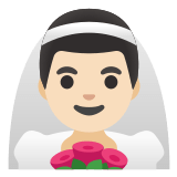 👰🏻‍♂️ Homme Avec Voile : Peau Claire Emoji par Google