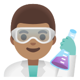 👨🏽‍🔬 Man Scientist: Medium Skin Tone, Emoji by Google