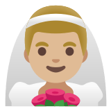 👰🏼‍♂️ Homme Avec Voile : Peau Moyennement Claire Emoji par Google