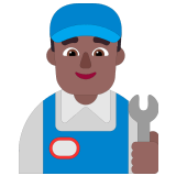 👨🏾‍🔧 Man Mechanic: Medium-Dark Skin Tone, Emoji by Microsoft