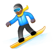 🏂🏾 Snowboardeur : Peau Mate Emoji par Samsung