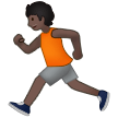 🏃🏿 Person Running: Dark Skin Tone, Emoji by Samsung