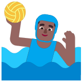 🤽🏾‍♂️ Man Playing Water Polo: Medium-Dark Skin Tone, Emoji by Microsoft