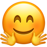 🤗 Smiling Face with Open Hands, Emoji by Apple