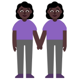 👭🏿 Women Holding Hands: Dark Skin Tone, Emoji by Microsoft
