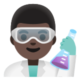 👨🏿‍🔬 Man Scientist: Dark Skin Tone, Emoji by Google