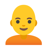 🧑‍🦲 Adulte : Chauve Emoji par Google