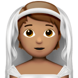 👰🏽 Person with Veil: Medium Skin Tone, Emoji by Apple