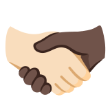 🫱🏻‍🫲🏿 Handshake: Light Skin Tone, Dark Skin Tone, Emoji by Google